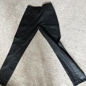 White House Black Market.  Leather Look Pant. Size 8.  Black
